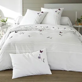 Taie de traversin brodée en coton percale blanc DR.LORENZA | 3 Suisses
