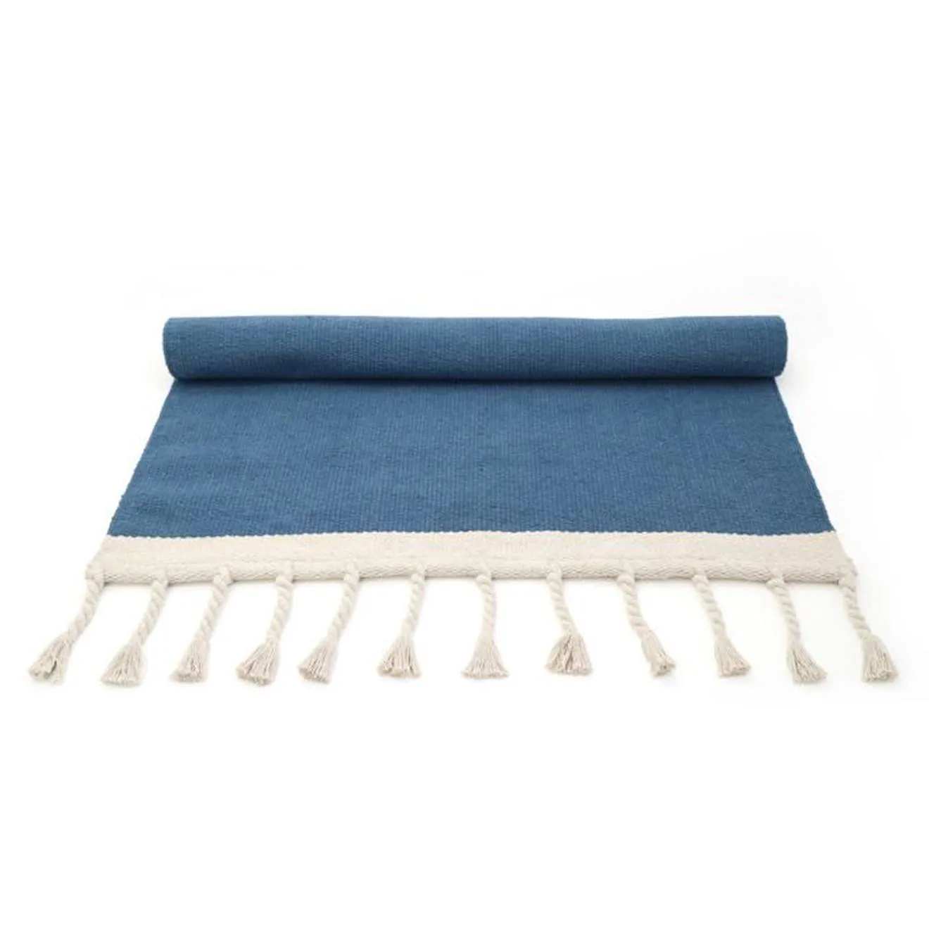 Tapis Coton Lisboa Bleu Colbert par Nattiot - 100 x 150 cm - Bleu - 100 x 150 cm multicolore - Nattiot