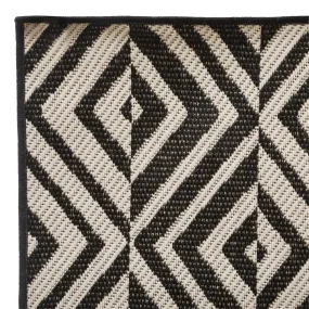 TAPIS EXTERIEUR ET INTERIEUR COLOR NOIR ET BLANC 120X160CM