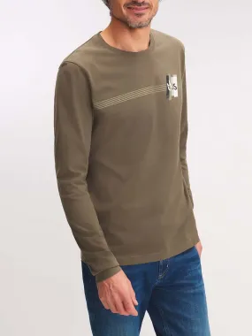 Tee Shirt Homme Manches Longues Kaki tbs