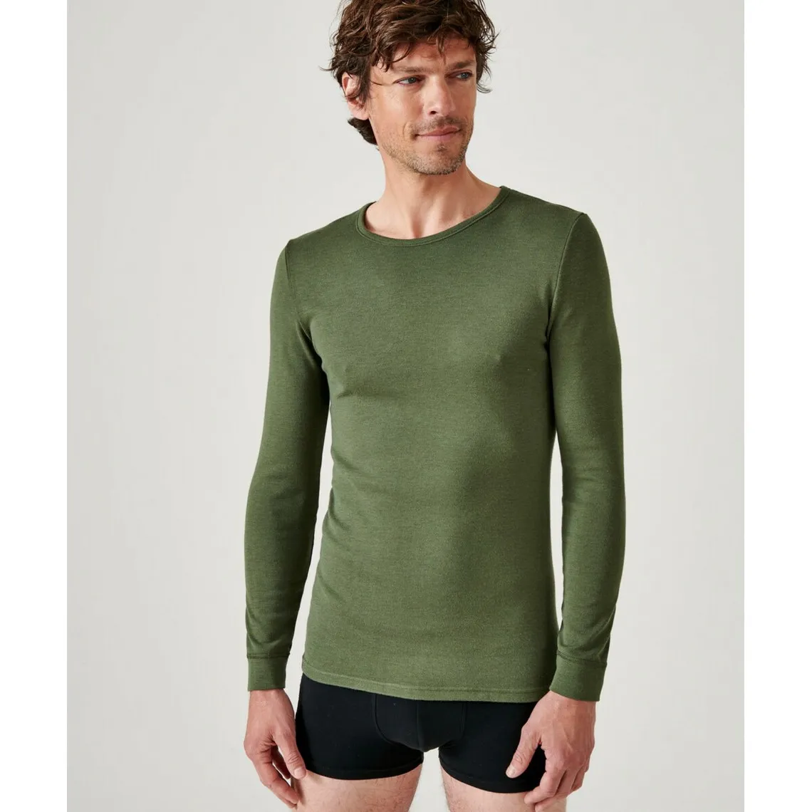 Tee Shirt Manches Longues Kaki Thermolactyl | 3 Suisses