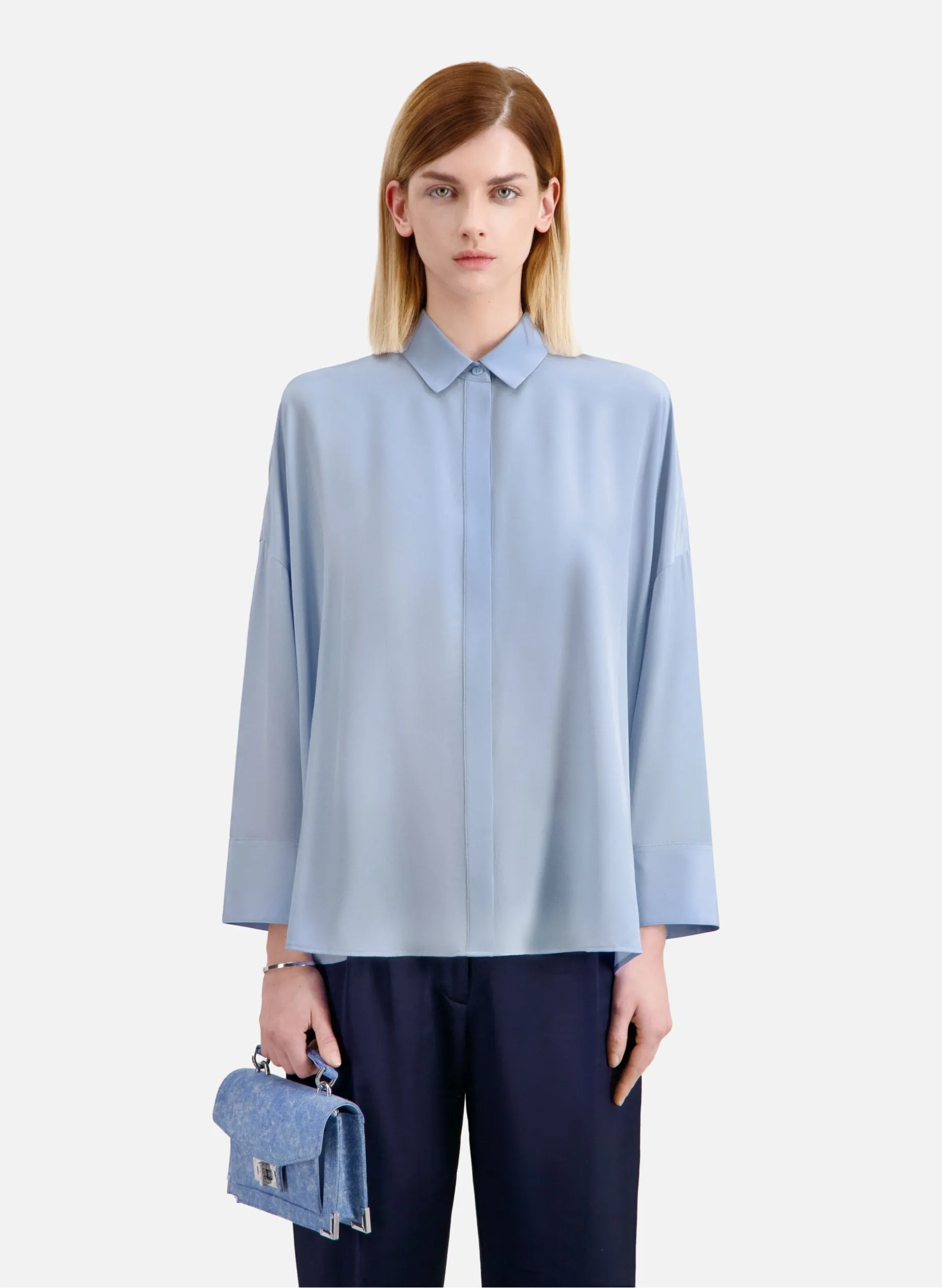 THE KOOPLES  Chemise ample col classique en soie - Violet