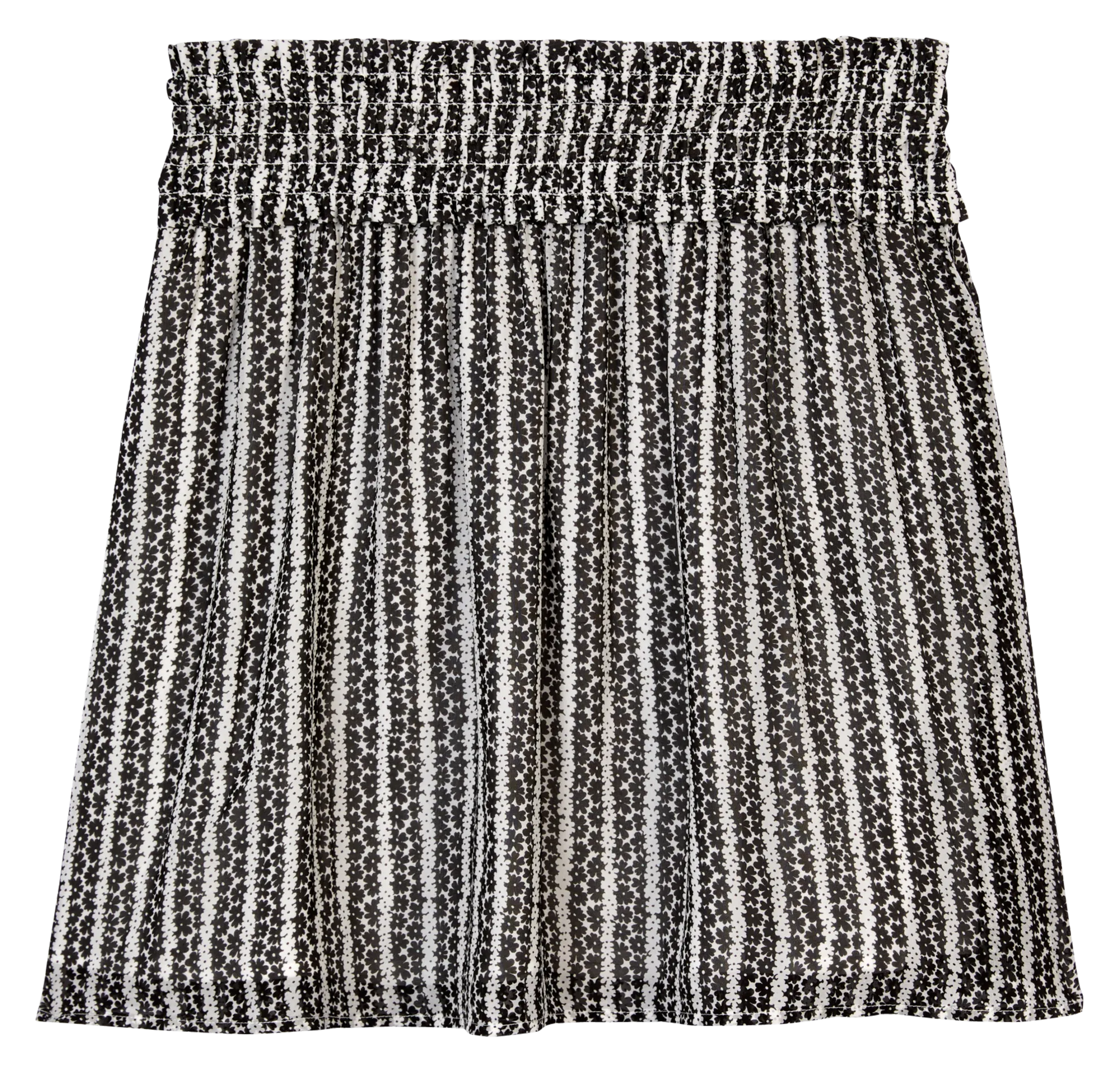 THE KOOPLES  Jupe courte imprimée à smocks - Noir