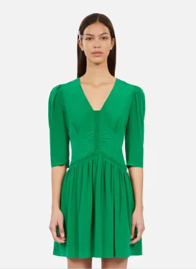 THE KOOPLES  Robe courte col v en soie - Vert