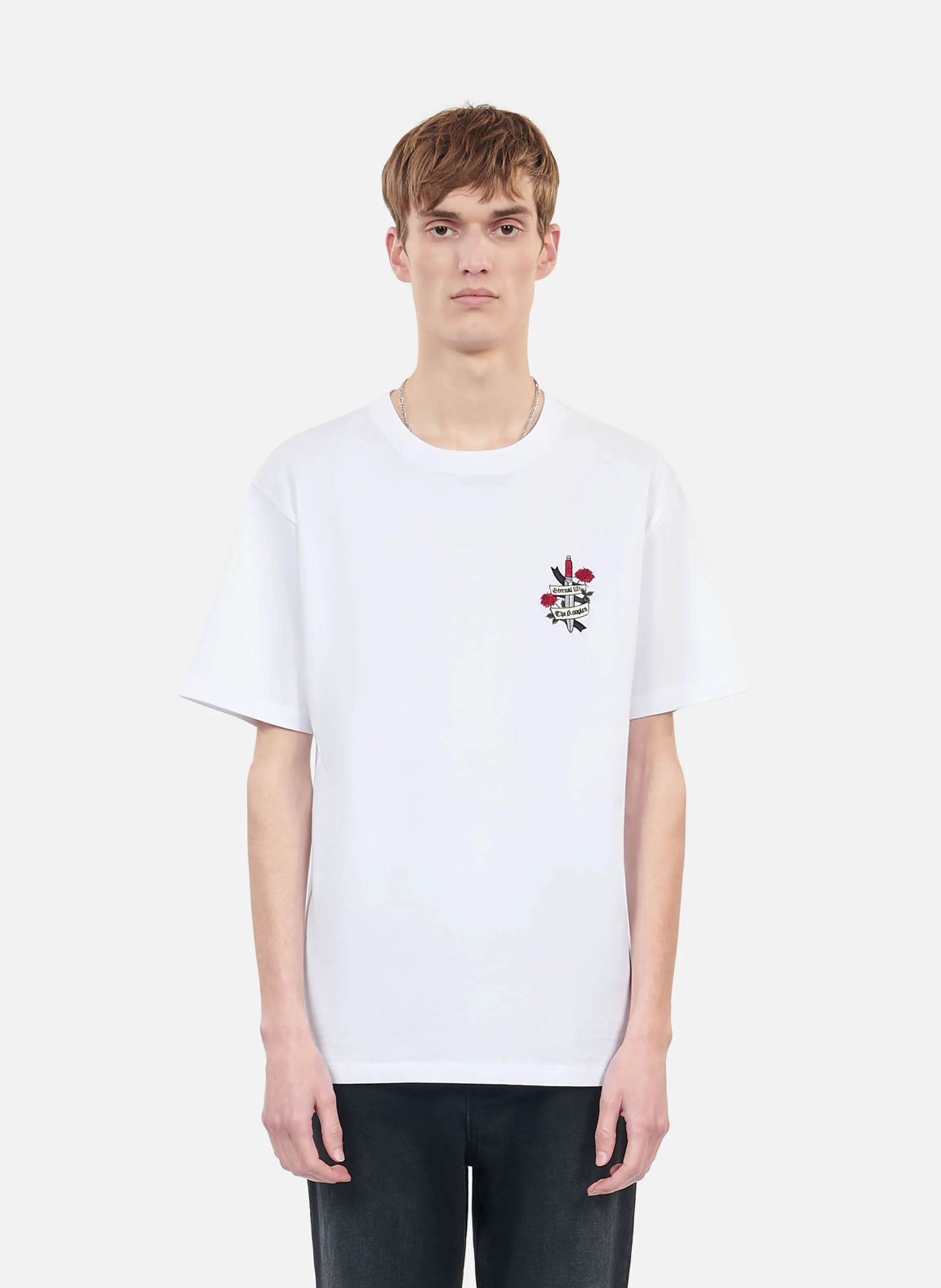 THE KOOPLES  Tee-shirt droit brodé en coton - Blanc