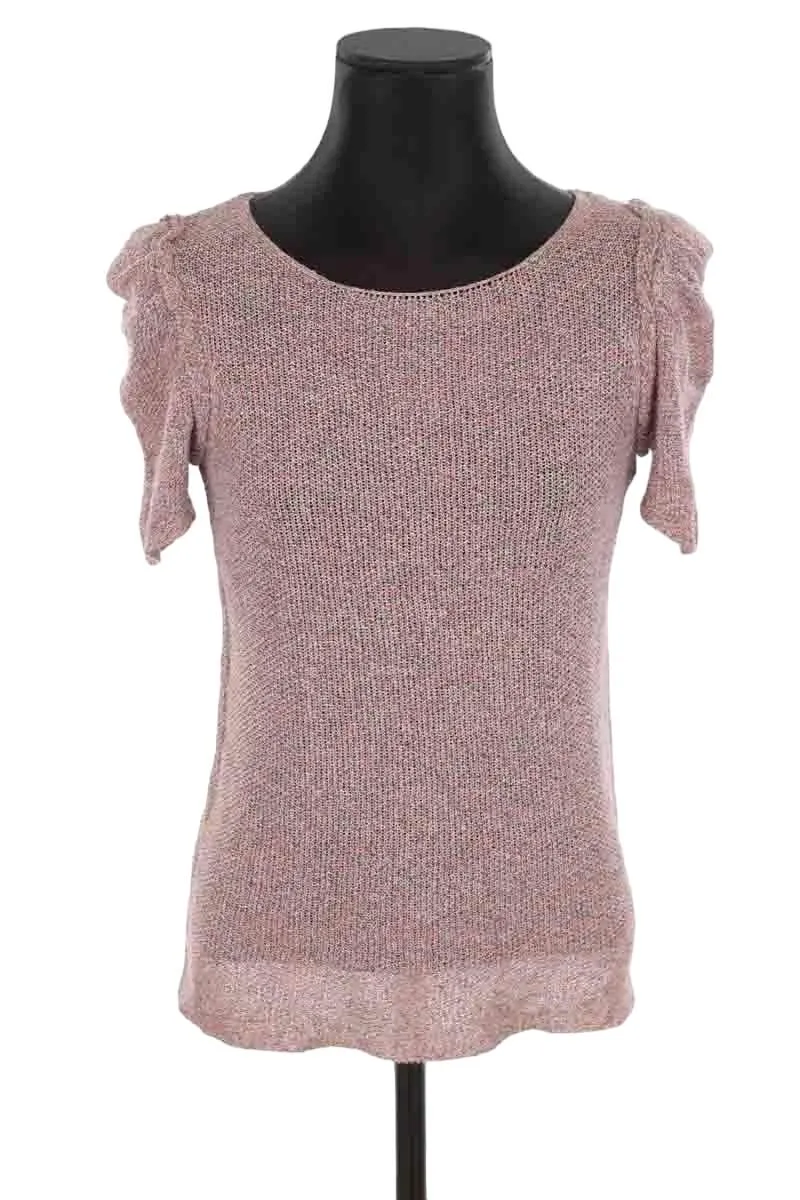 Top manches courtes en lin Maje rose. Matière principale lin. Taille 36.