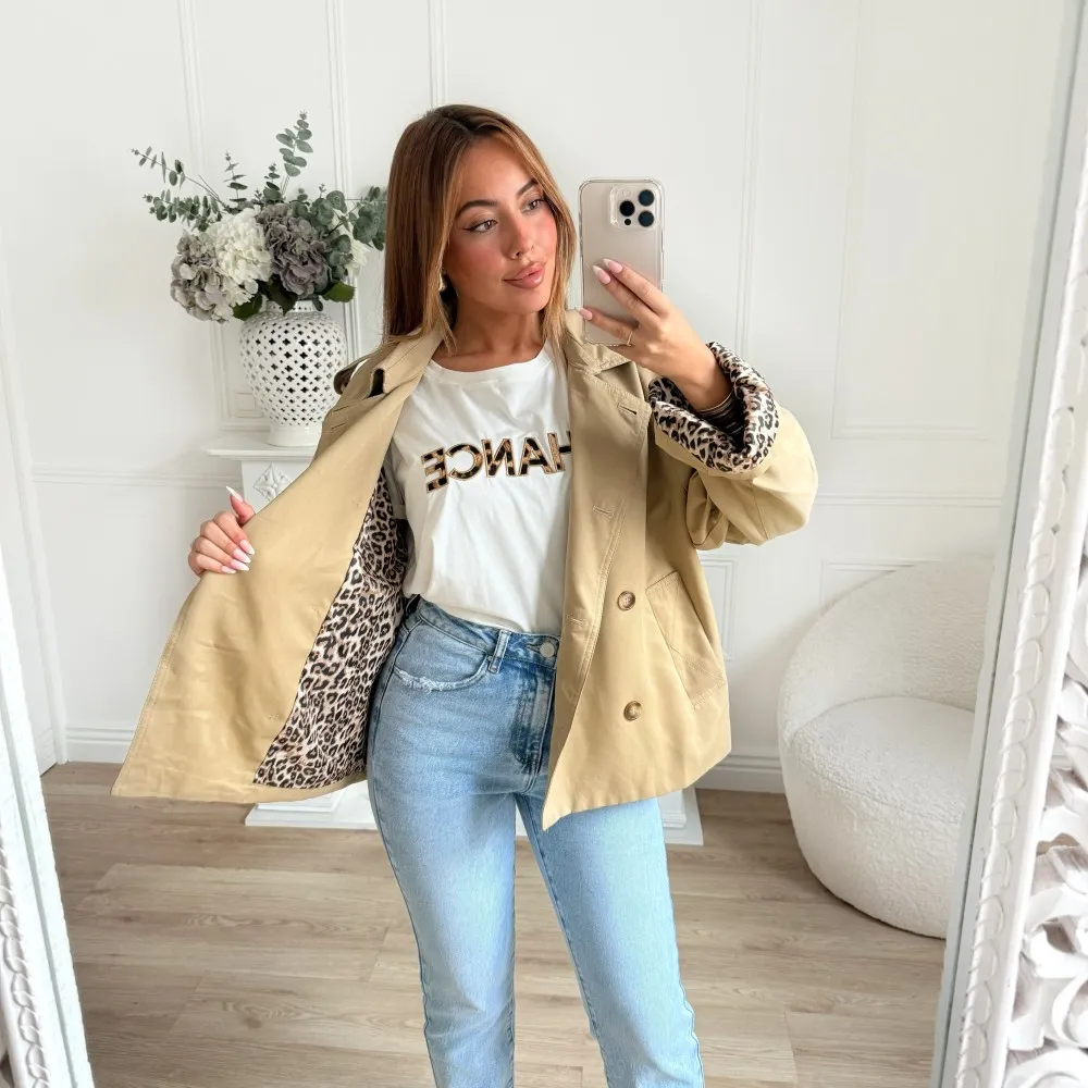 TRENCH CAMEL INTERIEUR LEOPARD