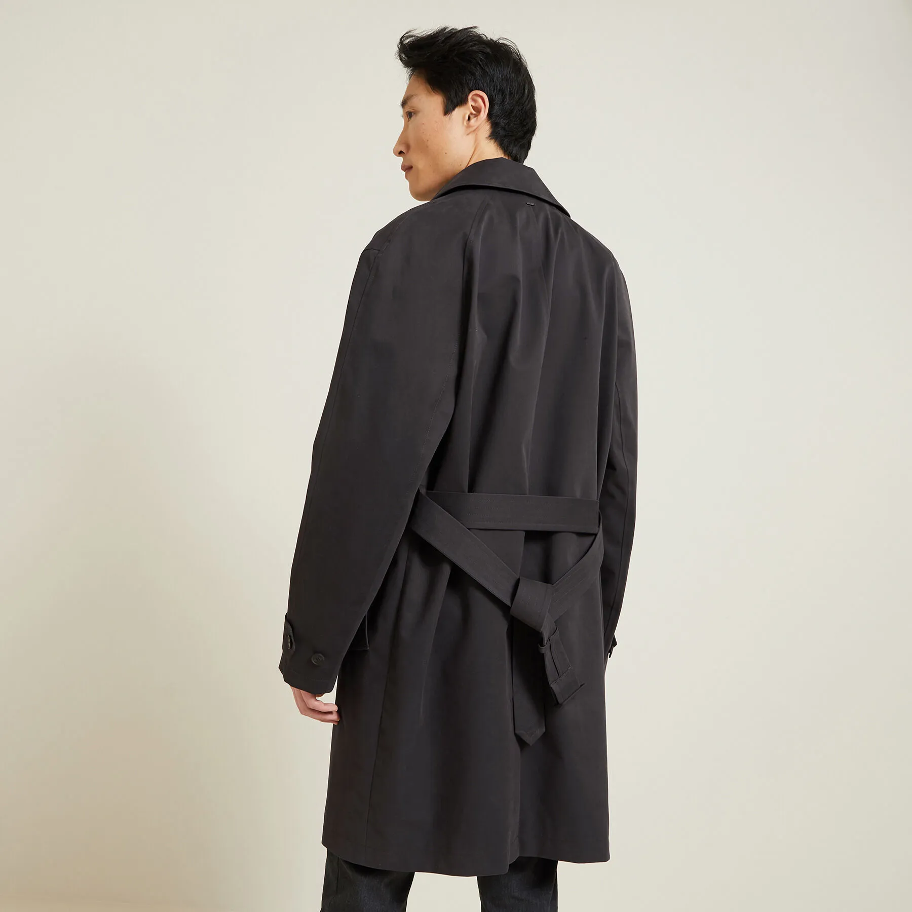 Trench ceinturé en coton Gris foncé | Jules