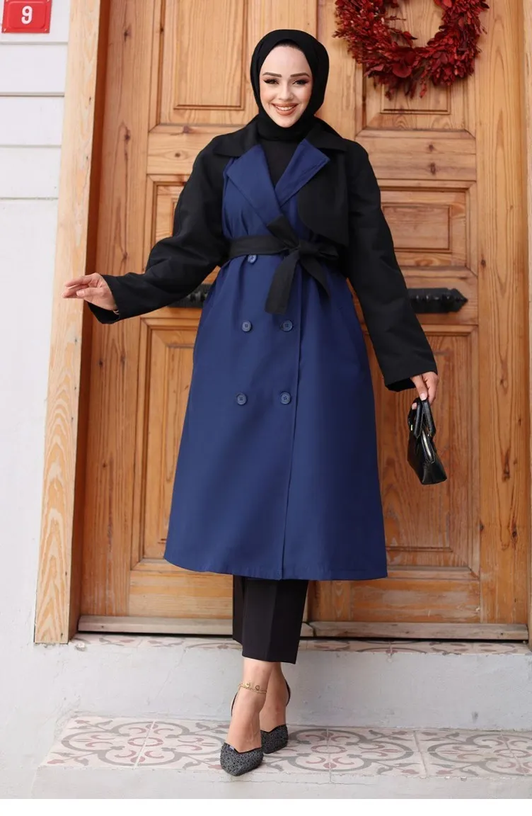Trench Manches Garnies Indigo 4435 552