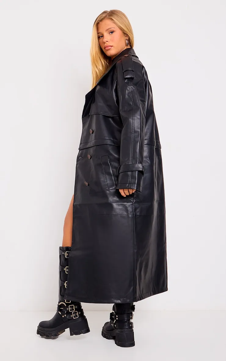 Trench  noir à ourlet détachable
