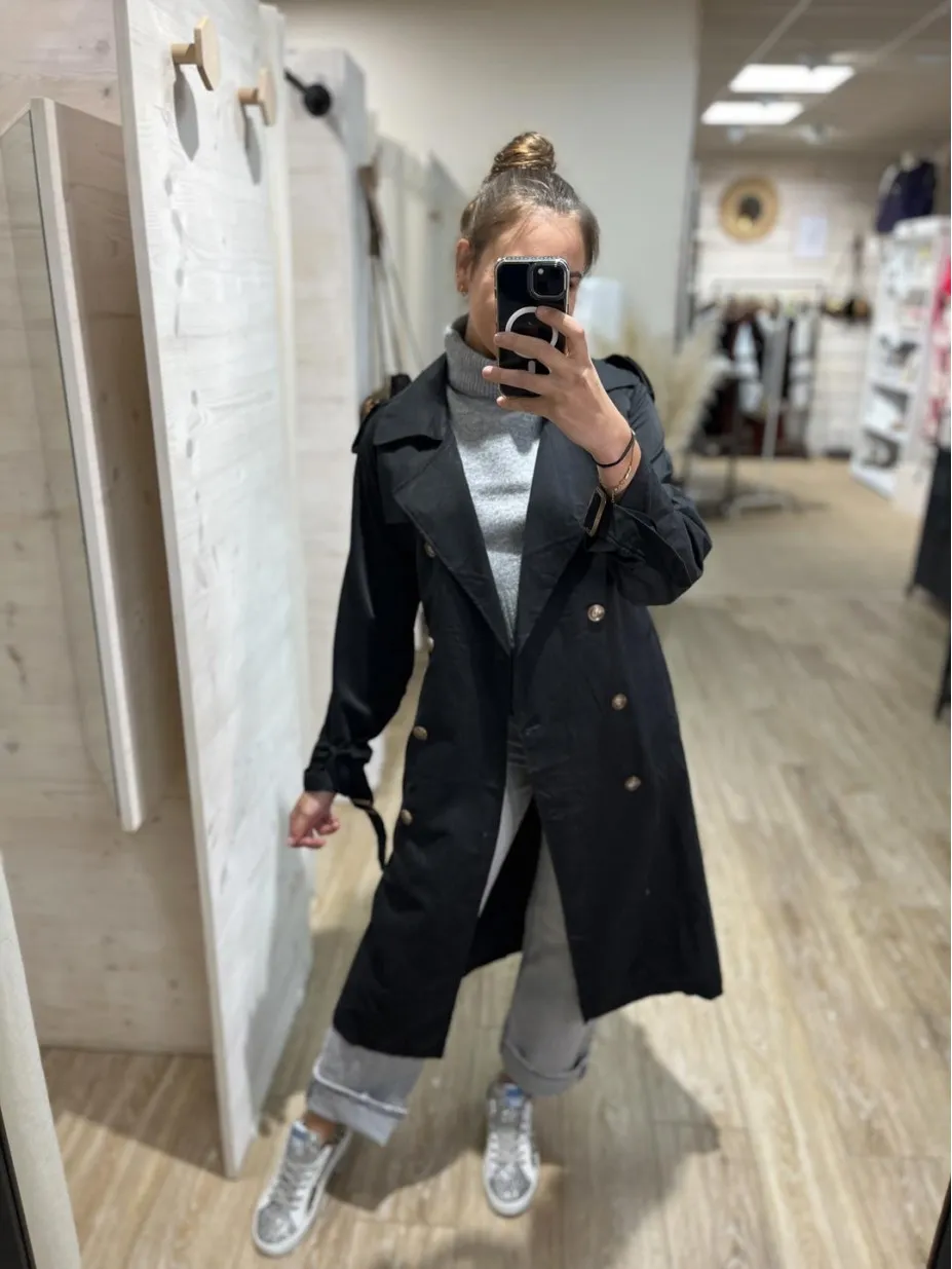 TRENCH SIMEO NOIR