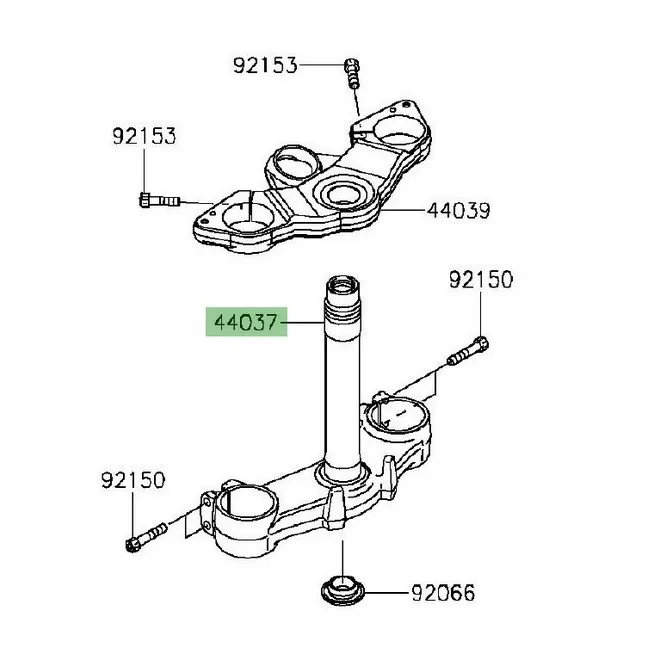 Té de fourche inférieur Kawasaki Z1000SX (2014-2016) | Moto Shop 35