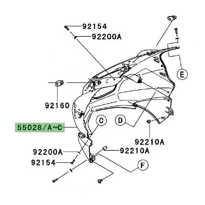 Tête de fourche Kawasaki Ninja 250R (2008-2012) | Moto Shop 35