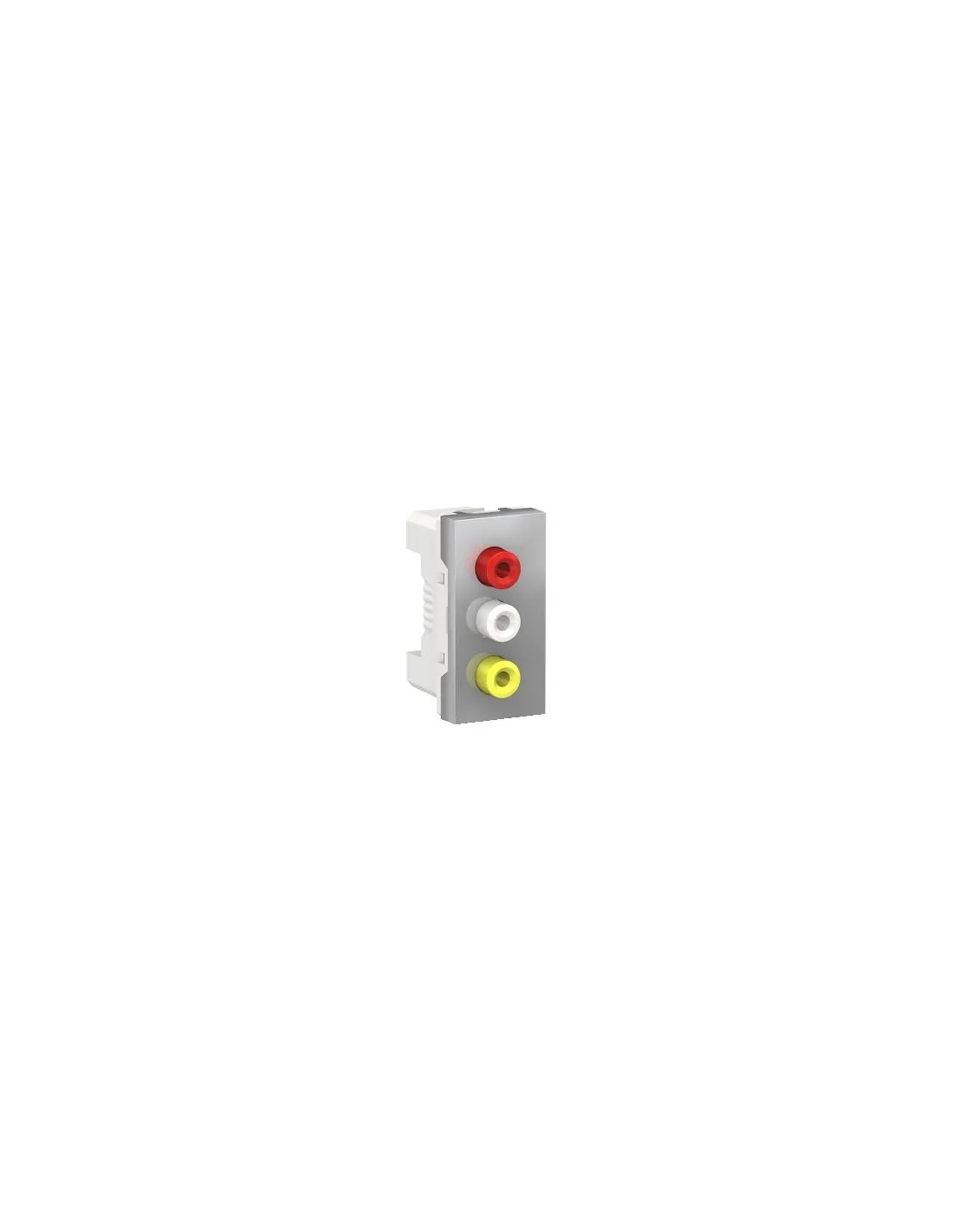 Unica prise RCA triple (rouge blanc jaune) 1 mod Alu méca seul SCHNEIDER NU343130