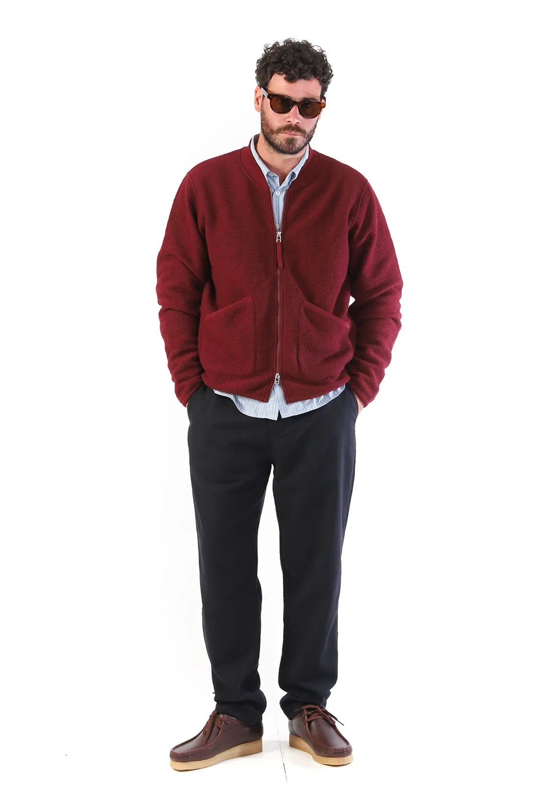 Universal works Military chino upcycled tweed Navy - GRADUATE STORE