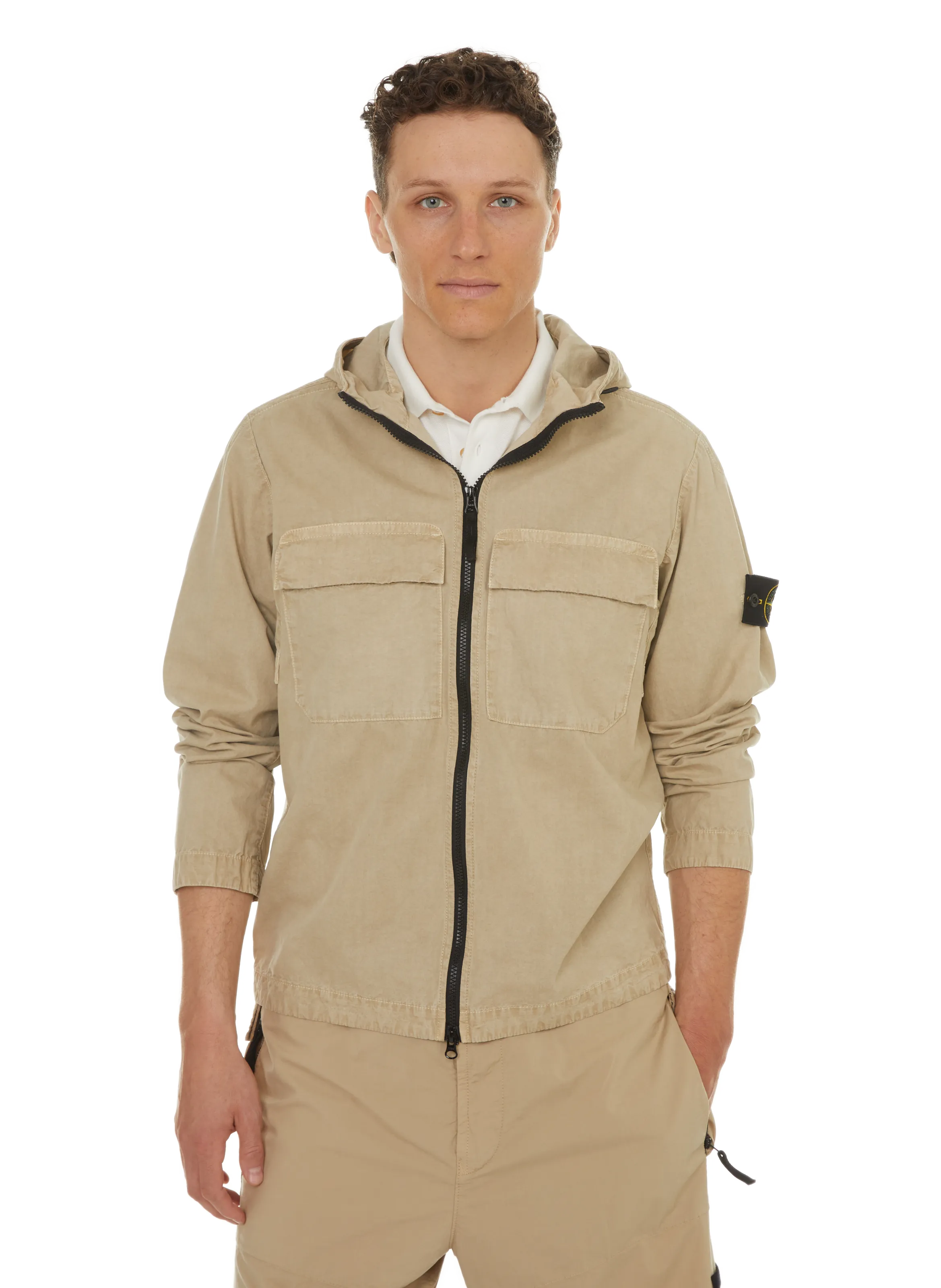 VESTE UNIE EN COTON - STONE ISLAND pour HOMME | Printemps