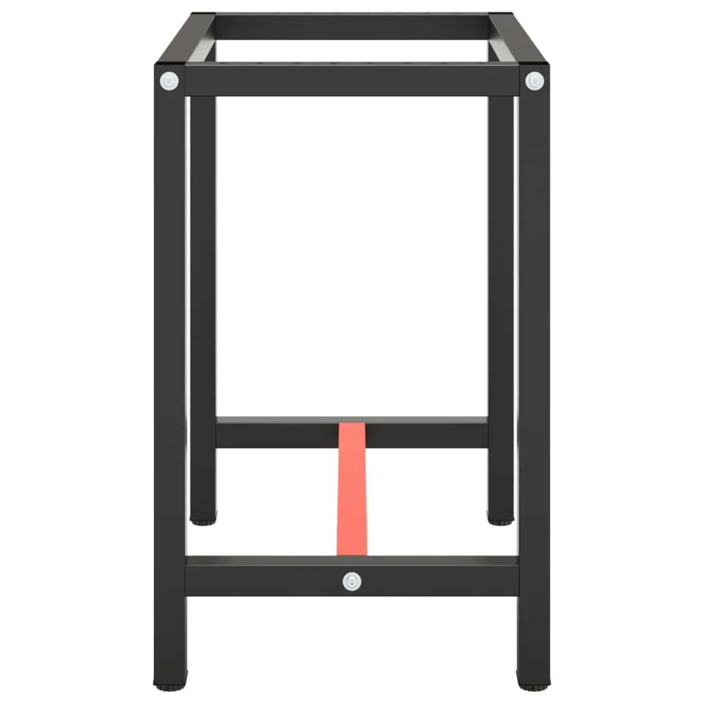 vidaXL Cadre de banc de travail Noir et rouge mat 70x50x79 cm Métal | vidaxl-fr