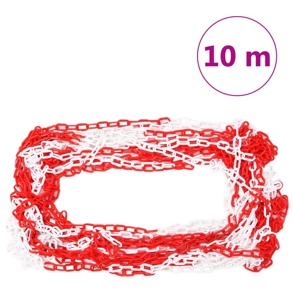 vidaXL Ensemble de cônes avec 10 m de chaîne Rouge et blanc | vidaxl-fr