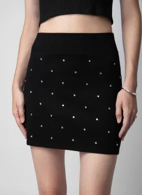 ZADIG&VOLTAIRE  Jupe courte à strass en laine mélangée mitty - Noir