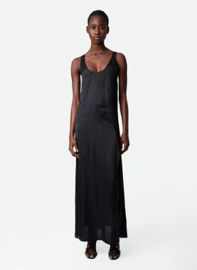 ZADIG&VOLTAIRE  Robe longue fluide col rond satinée rarys - Noir