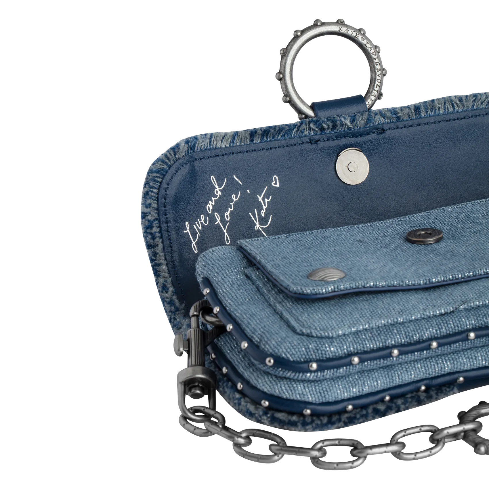 ZADIG&VOLTAIRE  Sac bandoulière denim en coton mélangé kate wallet - Bleu